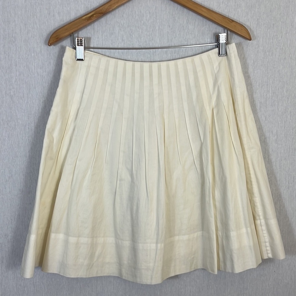 Martin + Osa cotton cream flowy pleated mini skirt